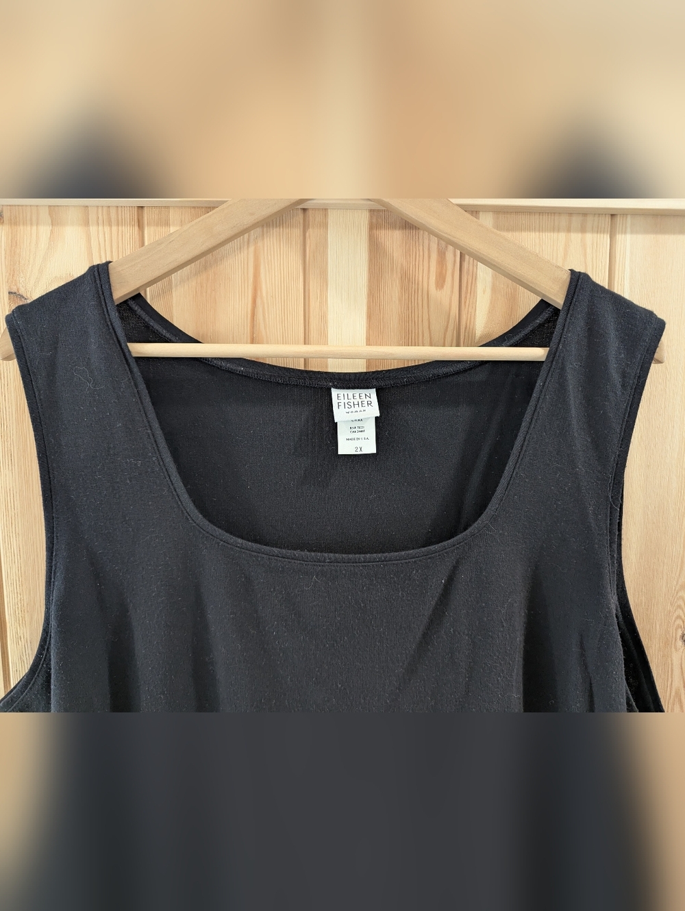 Eileen Fisher Black Scoop Neck Tank - Picture 3 of 7